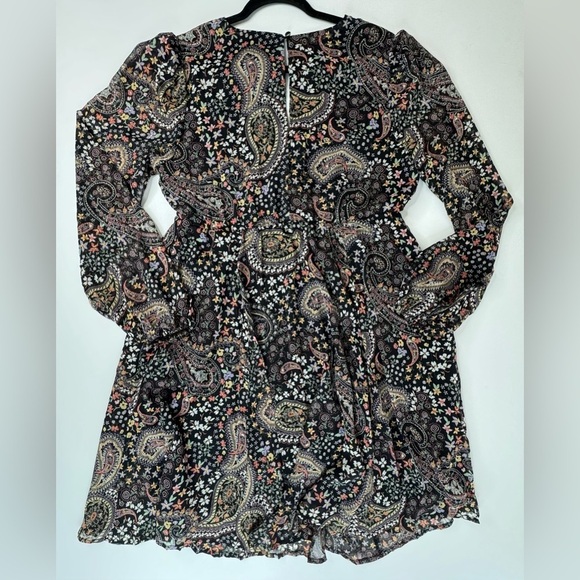 NWT Torrid Black Chiffon Floral Paisley Lined Mini Dress Size L 12 - Picture 7 of 12